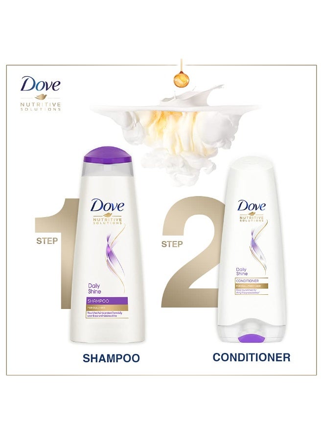 Dove Daily Shine Shampoo - For Dull And Frizzy Hair, Makes Hair Soft, Shiny And Smooth, 180 ml - Image 4